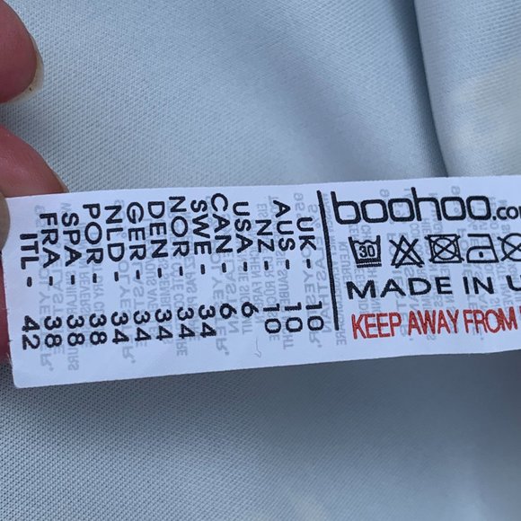 Boohoo Night Womens Teal Gold Floral Off Shoulder Fit And Flare Dress size 6 - Picture 9 of 13